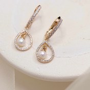 تصویر گوشواره آویز دار مرواریدی برند ژوپینگ کد003143 