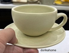 تصویر فنجان نعلبکی چایخوری دوریکا طرح مات cup and saucer dorika