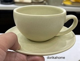 تصویر فنجان نعلبکی چایخوری دوریکا طرح مات cup and saucer dorika