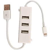 تصویر هاب USB.2 سه پورت مدل IPhone Charger هاب لپ تاپ USB 2.۰,USB ۱.۱ 3 متفرقه سفید