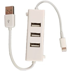 تصویر هاب USB.2 سه پورت مدل IPhone Charger هاب لپ تاپ USB 2.۰,USB ۱.۱ 3 متفرقه سفید