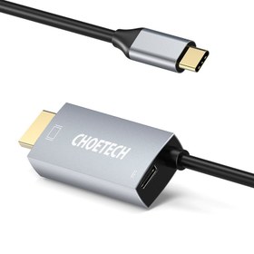 تصویر کابل USB.C به HDMI دارای قابلیت PD چویتک مدل XCH-M180 ( جعبه باز ) CHOETECH XCH-M180 USB-C to HDMI + PD Cable