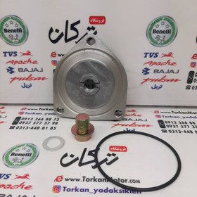 تصویر 3 گوش ( مثلثی ) زیر انجین ( پیچ تخلیه روغن ) کامل موتور اپاچی 150 ، 160 ، 180 و 200 و تریل روان و بنلی 150 و تریل کویر t4 