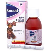 تصویر شربت پانادول ۱۰۰ میل ضد درد و تب بر کودکان 