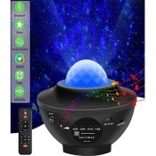 تصویر چراغ خواب کهکشان اسپیکر دار starry projector light کهکشانی 