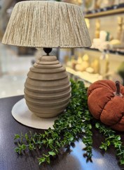 تصویر آباژور پلی استر با شید رافیا 