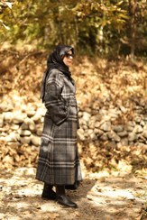 تصویر پالتو چهارخونه موهر پشمی 