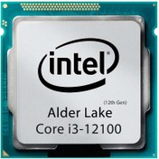 تصویر پردازنده کامپیوتر اینتل مدل Core i3-12100 Alder Lake Tray Intel Core i3-12100 Alder Lake Tray Computer Processor