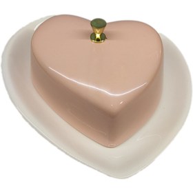 تصویر کره خوری قلبی سرامیکی Ceramic heart butter