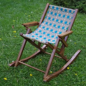 تصویر صندلی راک تمام چوبی تاشو 