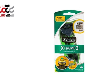 تصویر خودتراش شیک (Schick) مدل xtreme3 new بسته 4 عددی تیغ اصلاح