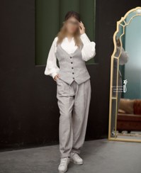 تصویر ست جلیقه و شلوار زنانه گره استایل مدل صنوبر 