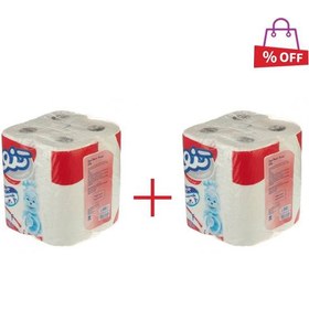 تصویر دستمال کاغذی حوله‌ای تنو بسته 4 عددی مجموعه 2 عددی 