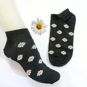 تصویر جوراب زنانه ی ساق کوتاه مدل چوبان یاستئغی ( گل بابونه ) نخی بسته ی 6 جفتی Women Chamomile flower model socks (6 Pack)