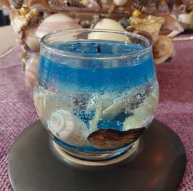 تصویر شمع تنگی ژله ای دریایی صدفی to/a - آبی candle_panah