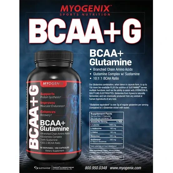 خرید و قیمت کپسول بی سی ای ای و گلوتامین مایوجنیکس 100 عددی ا Myogenix BCAA  And Glutamine 100Caps | ترب