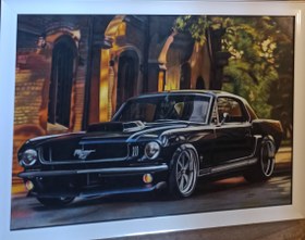 تصویر نقاشی ماشین موستانگ فورد Mustang Ford art