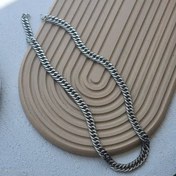 تصویر گردنبند کارتیر استیل رنگ ثابت اسپرت زنانه و مردانه - نقره ایی 