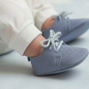 تصویر پاپوش چرم نوزادی لوپیلو پسرانه - طوسی / سایز 18 Baby boy's slippers Lupilo