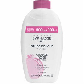 تصویر شاور ژل انار بایفاس انواع پوست حجم 600 میل PLAISIR SHOWER GEL PINK POMEGRANATE 