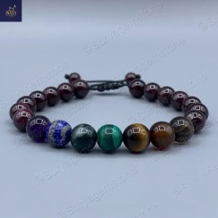 تصویر دستبند هفت چاکرا مردانه ، سنگ اصل و معدنی Mangal Chakra 