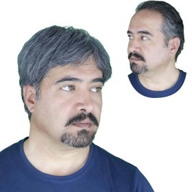 تصویر کلاه گیس مردانه جو گندمی با 70 درصد موی سفید و ظاهر طبیعی (105-56) 