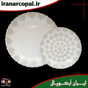 تصویر سرویس غذاخوری 25 پارچه آرکوپال (۶ نفره) کد ۶۰۲ خاکستری iropal 25 Pcs