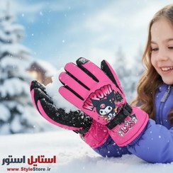 تصویر دستکش دخترانه طرح کرومی کد 2017 