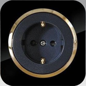 تصویر کلید و پریز آدا پلکسی مشکی زه طلایی - کولر آدا پلکسی مشکی زه طلایی 