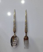 تصویر قاشق و چنگال استیل رنگ ثابت 