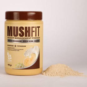 تصویر پودر قارچ صدفی به همراه پودر جوانه گندم و پودر موز ۴۵۰ گرمی 