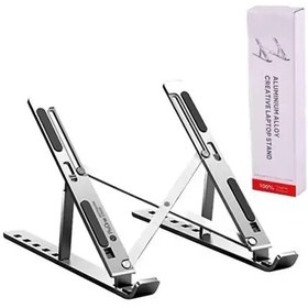 تصویر استند فلزی تاشو لپ تاپ M18 M18 Laptop Aluminum Stand MacBook Notebook Stand