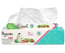 تصویر کیسه فریزر رولی جعبه ای ضخیم 25 *35 پنگوئن (150 عددی) 