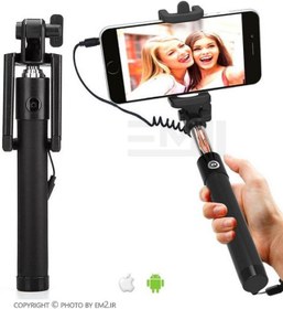 تصویر مونوپاد کابلی SELFIE STICK Mini Monopod With 3.5mm Aux Cable