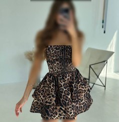 تصویر پیراهن دکلته پلنگی 