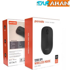 تصویر ماوس قابل شارژ بی سیم و بلوتوث پرودو مدل PD-WBRM12 Porodo 2.4G Wireless and Bluetooth Rechargeable Mouse DPI 1200