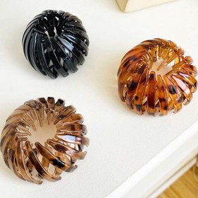 تصویر کلیپس مو گوجه ای چنگکی طرح پلنگی و شمعی 