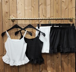 تصویر تاپ و شلوارک شاپرک کد 1313 رنگ سیاه 