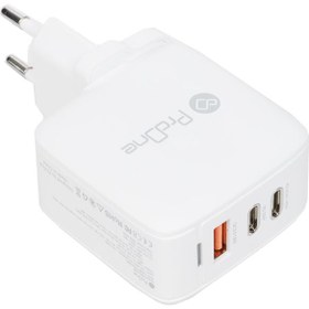 تصویر شارژر دیواری 65 وات پرووان فست و PD سه پورت مدل PWC565 - سفید Wall charger 65 W ProOne Fast and PD three ports model PWC565 - white