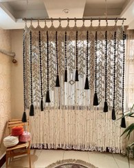 تصویر پرده مکرومه بافی طرح رویش 