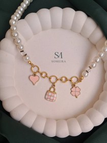 تصویر گردنبند چارم مرواریدی کد ۱۰۰ 