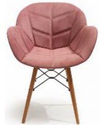 تصویر صندلی صدف پایه چوبی پارچه ای 