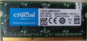 تصویر رم لپ تاپ کروشیال مدل DDR3 12800s MHz PC3L ظرفیت 8 گیگابایت 