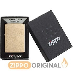 تصویر فندک زیپو Zippo Armor Tumbled Brass کد 28496 Zippo Armor Tumbled Brass No.28496