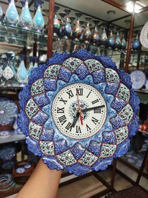 تصویر ساعت دیواری میناکاری روی مس سایز۳۰ Copper enamel wall clock, size 30