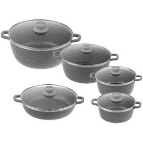 تصویر سرویس قابلمه فورته 10 پارچه مدل متئو گرانیت forte matthew granite 10 piece pot servise