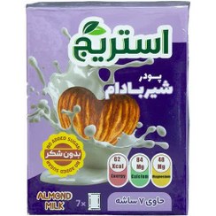 تصویر پودر شیر بادام بدون شکر با طعم ساده استریج - 140 گرم 