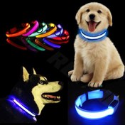 تصویر قلاده گردنی سگ LED دار شارژی سه حالته کد 1040006 سایز S 