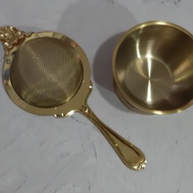 تصویر صافی چای طلایی دسته بلند زیره دار Safichay