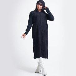 تصویر ماکسی بافت مارپیچ چاکدار 